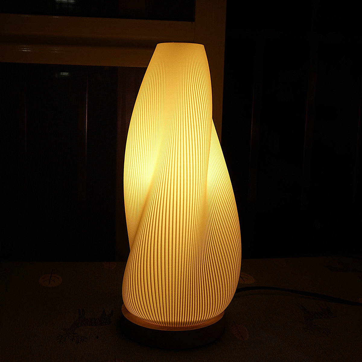 Oakhurst Pleated Wood Table Lamp