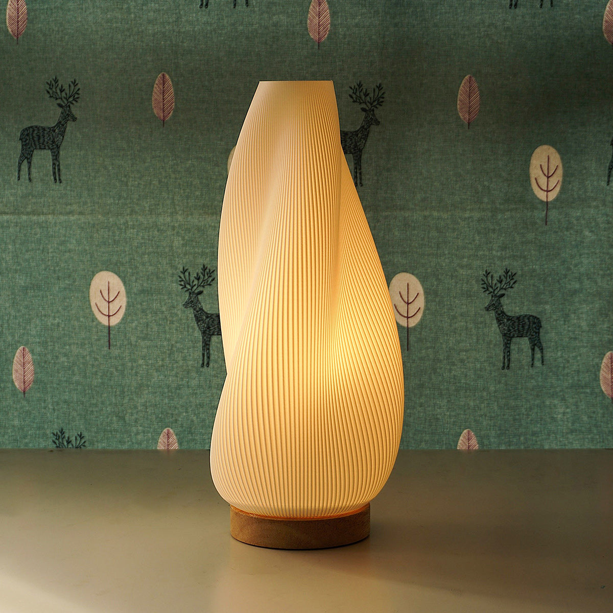 Oakhurst Pleated Wood Table Lamp