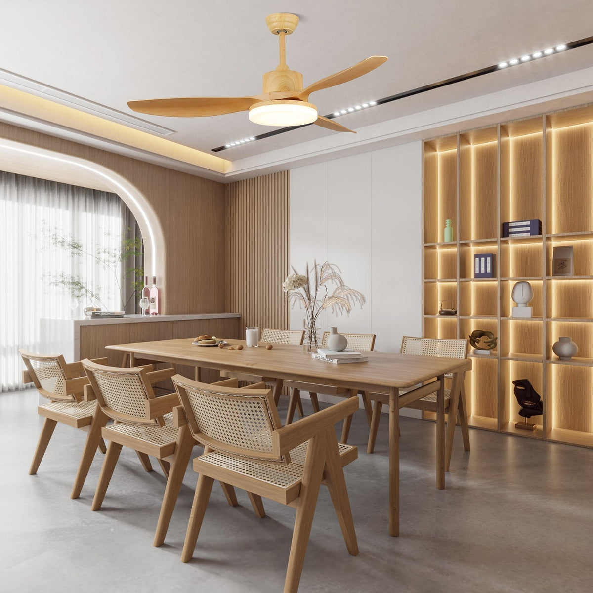 Yvette Modern Ceiling Fan Light 48/52 Livingroom