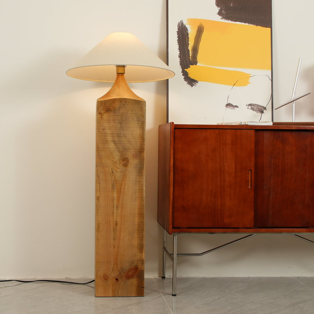 Rustica Timber Column Floor Lamp