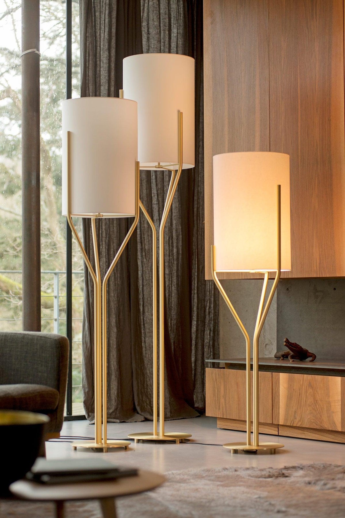 Aureina Glam Brass Floor Lamp