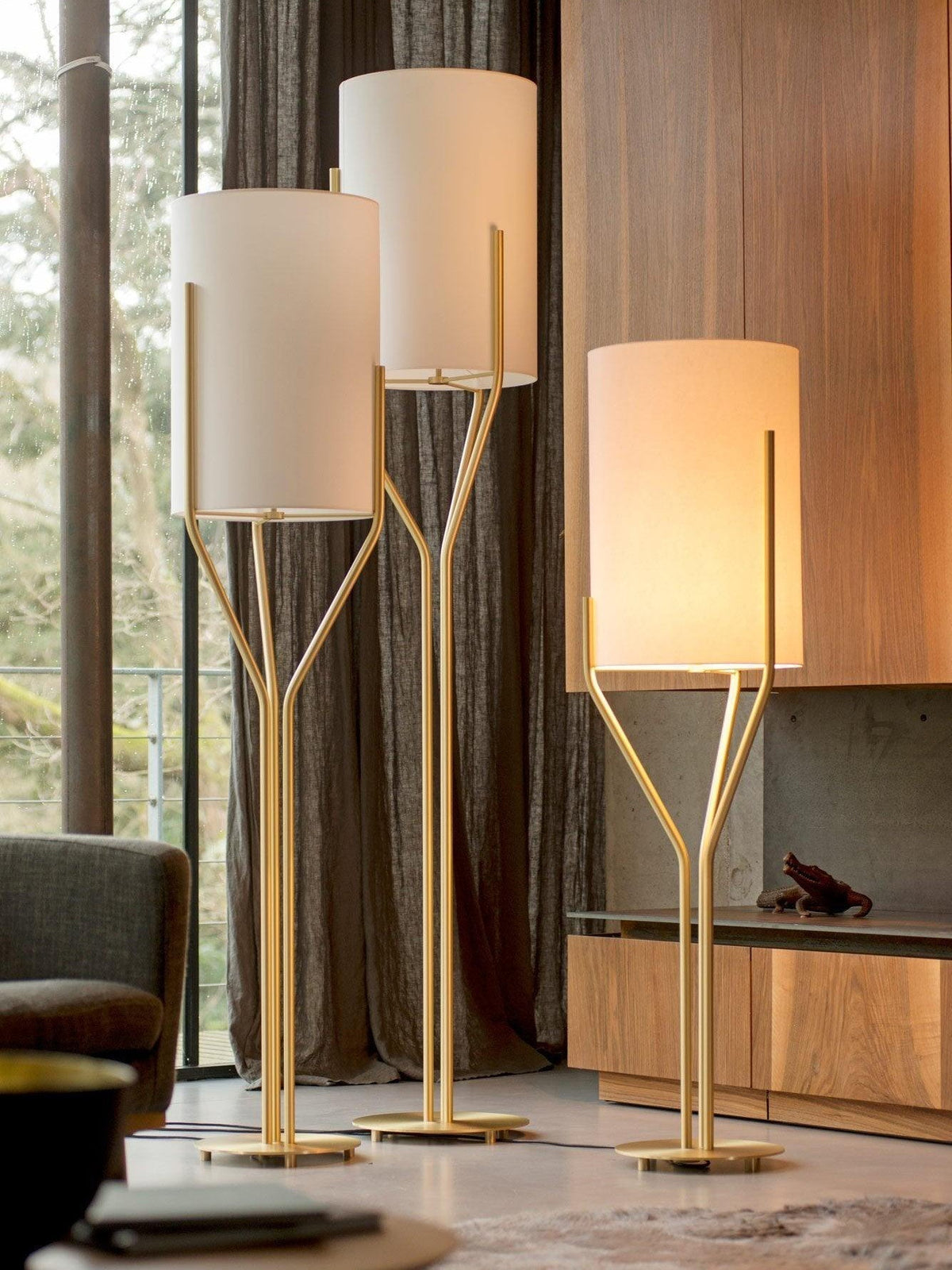 Aureina Glam Brass Floor Lamp