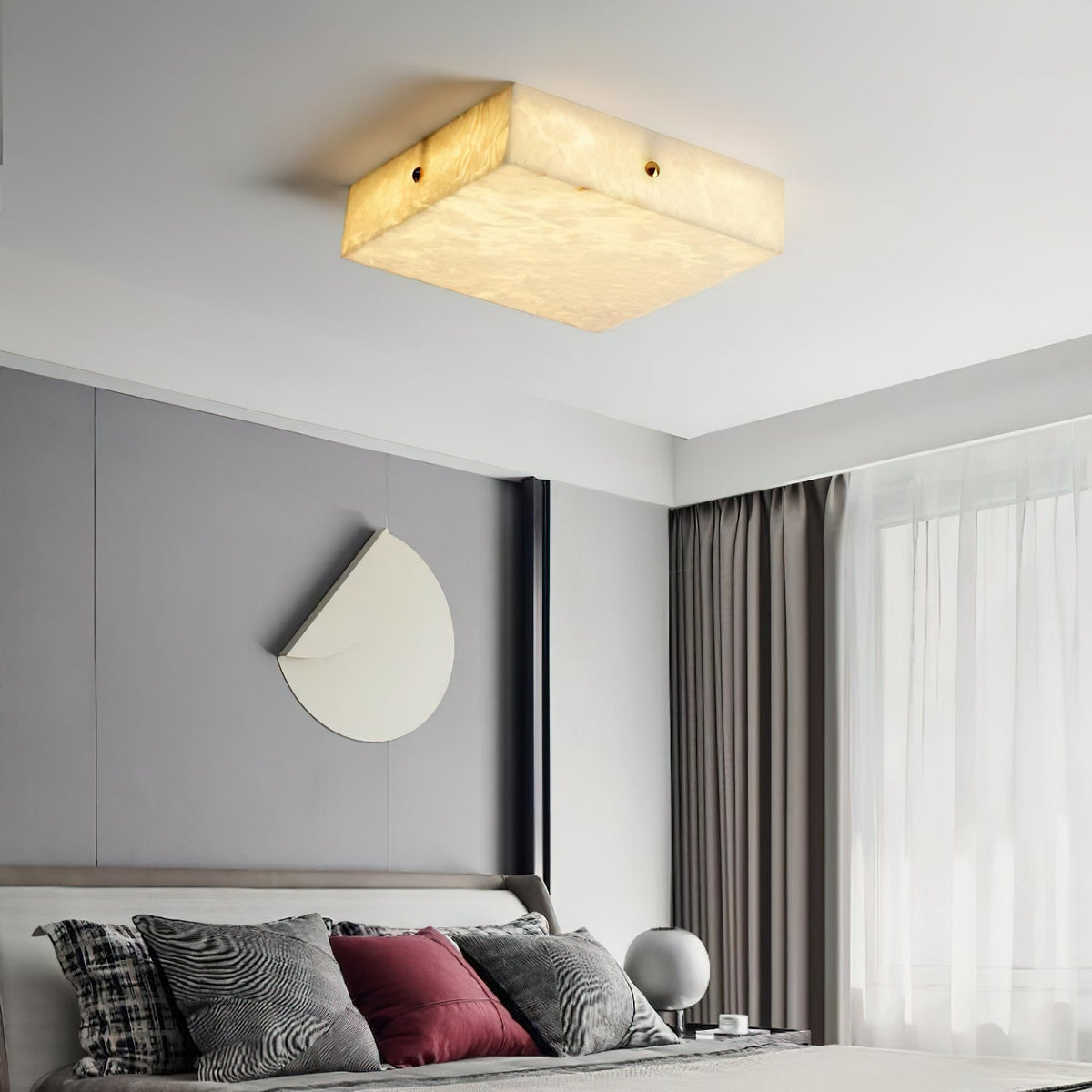 Rauduvys Modern Minimalist Alabaster  Ceiling Light