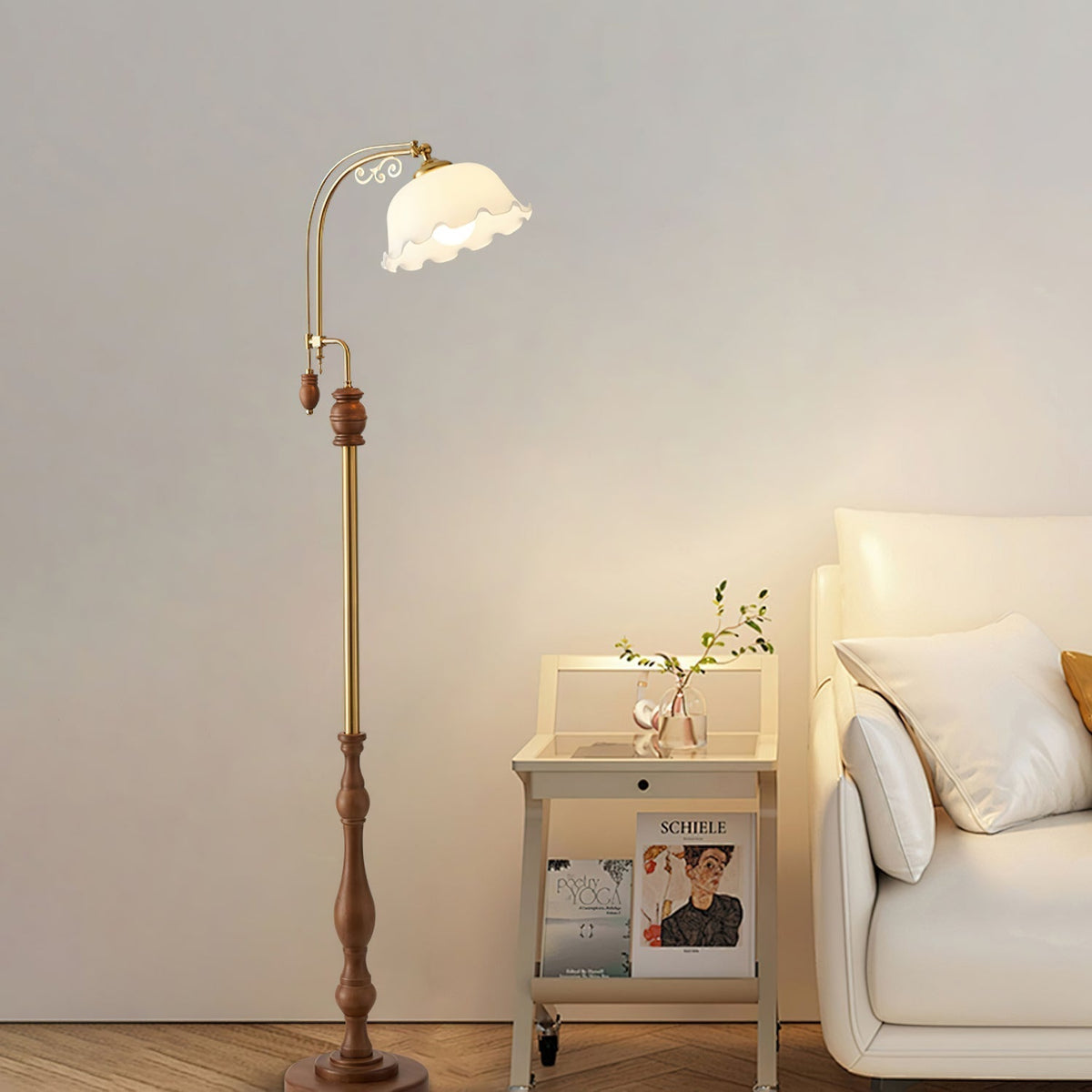 Darisel Wood Vintage Floor Lamp