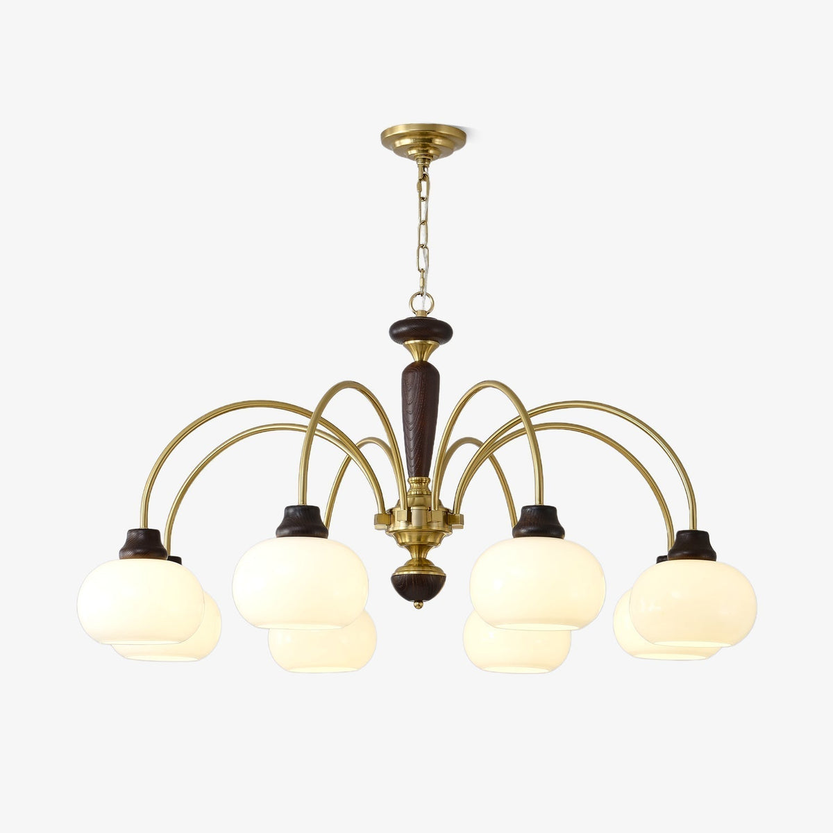 Noraneon Chandelier Arched Globe White Shade