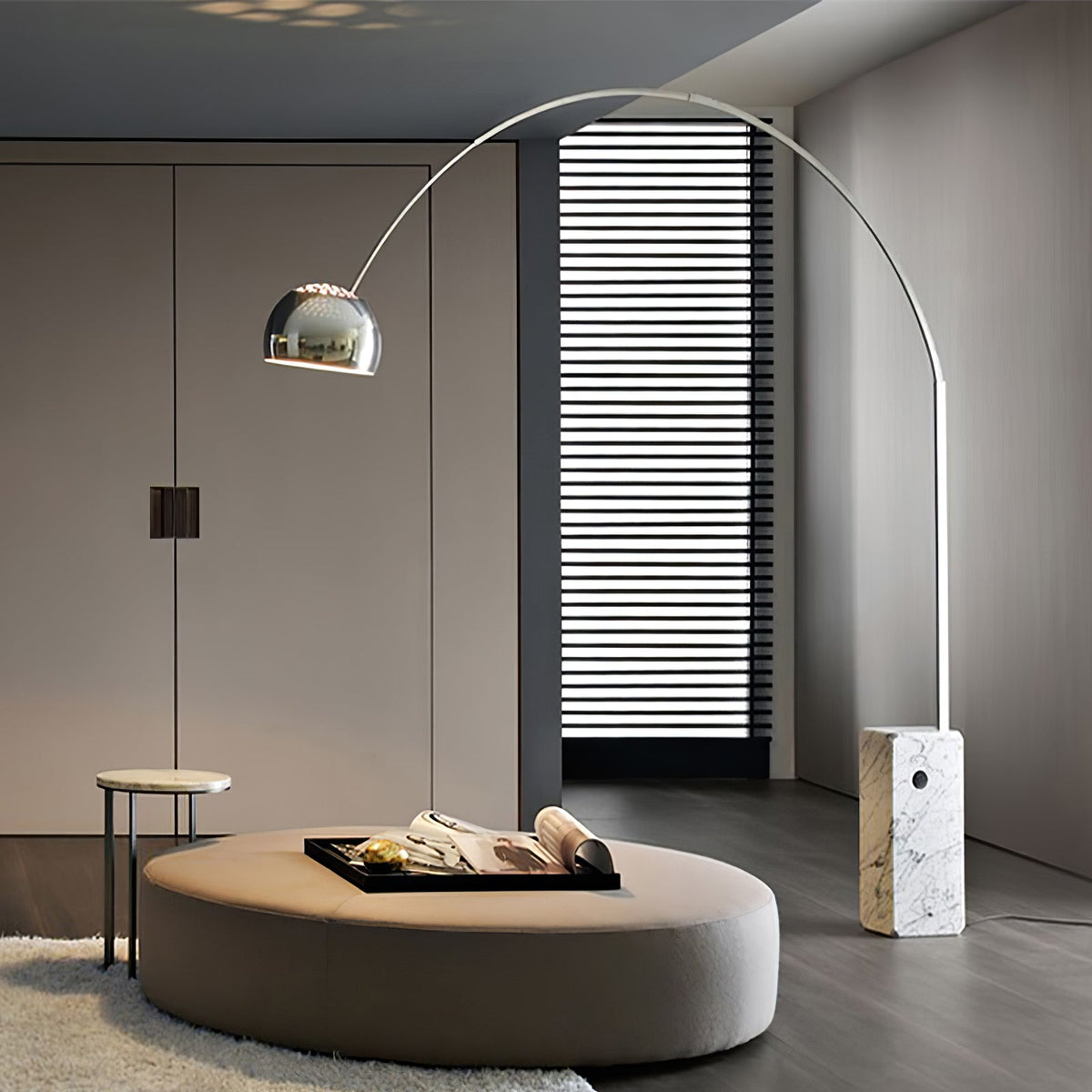 Alevra Steel Marble Floor Lamp