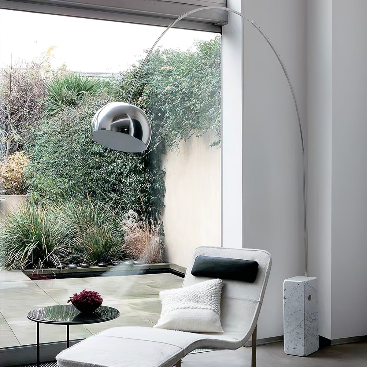 Alevra Steel Marble Floor Lamp