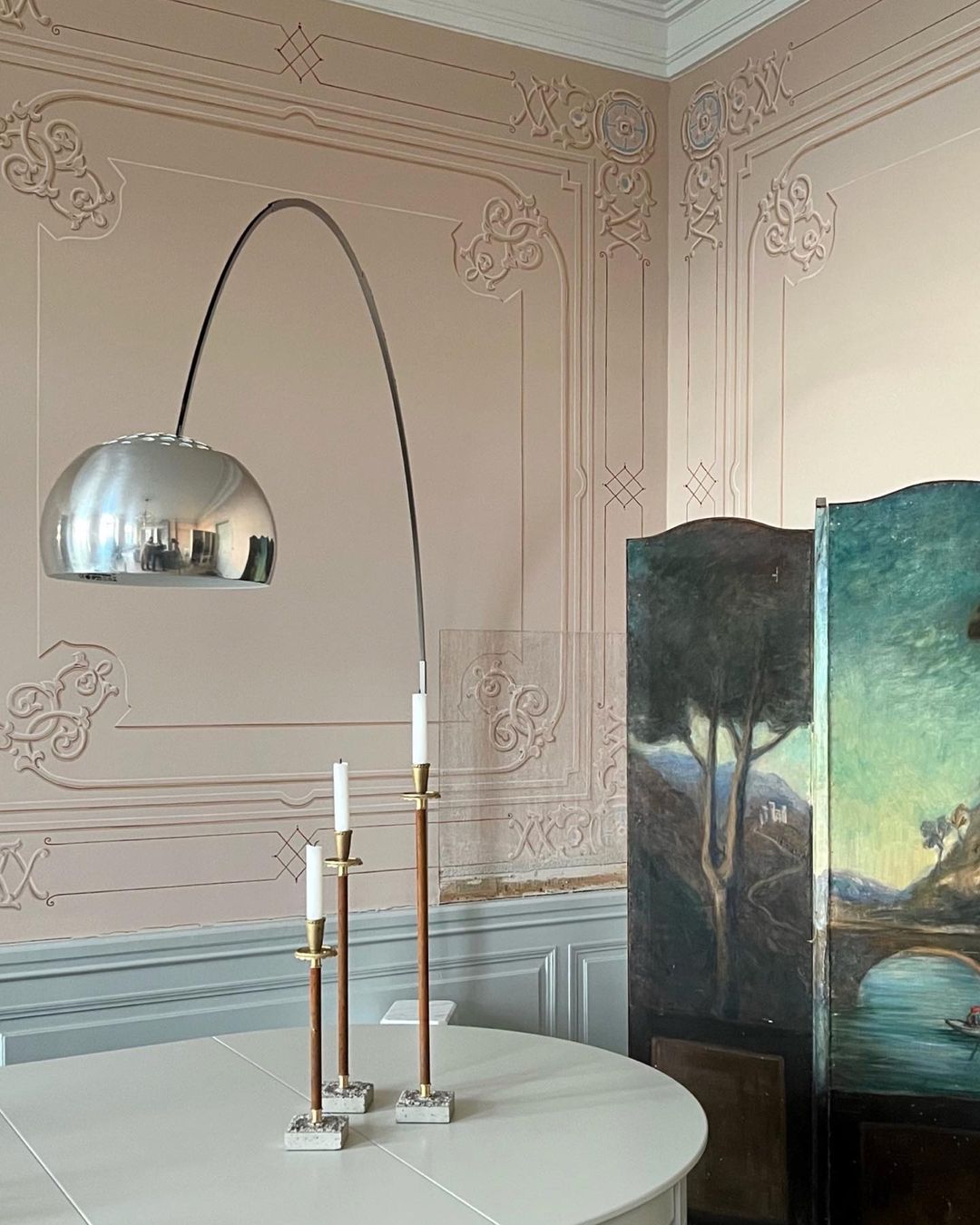 Alevra Steel Marble Floor Lamp