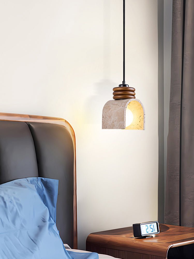 Quinn Modern Yellow Travertine Pendant Lamp