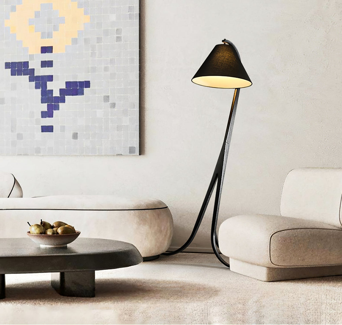 Udorila Curved Wood Floor Lamp