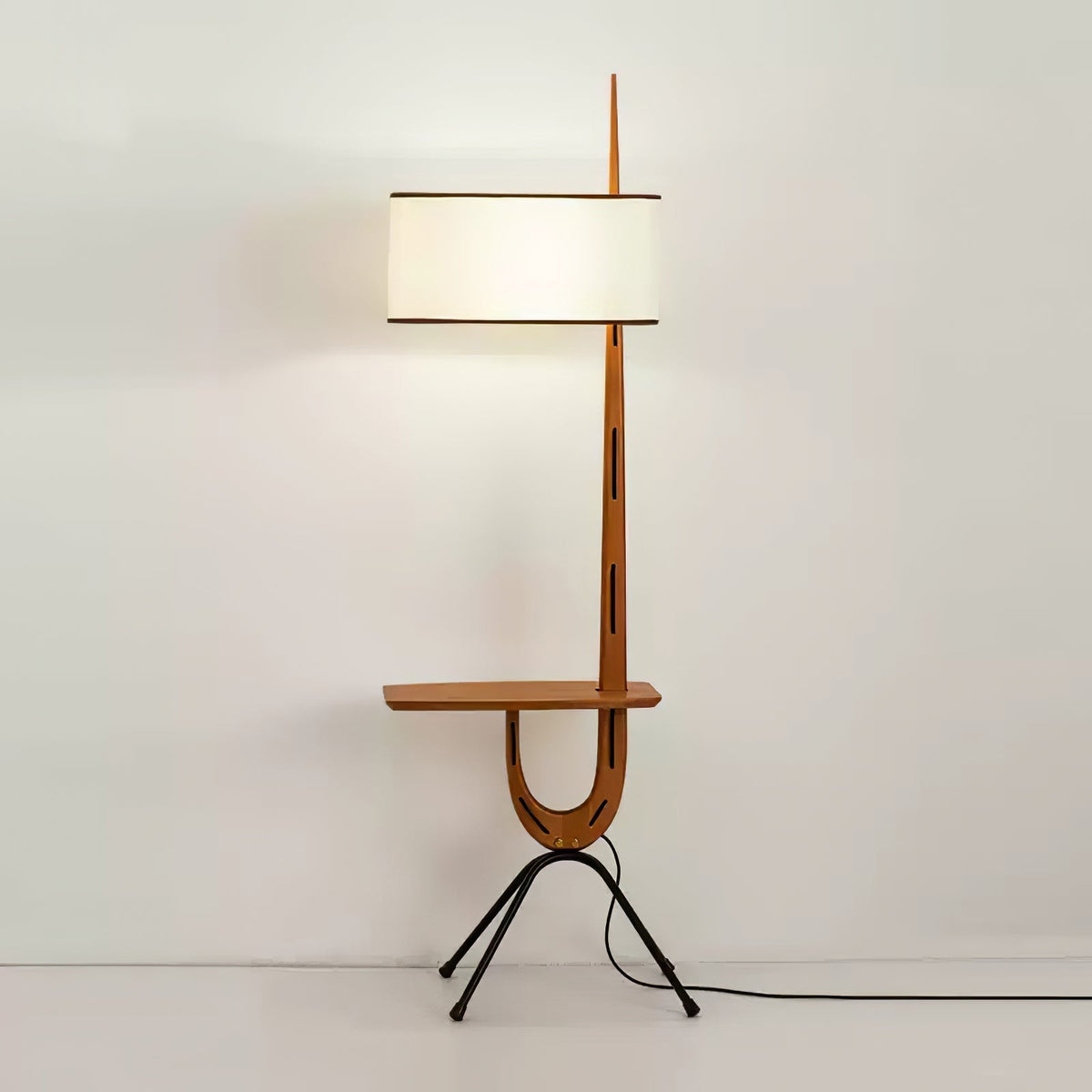 Vemara Mid Century Wood Floor Lamp