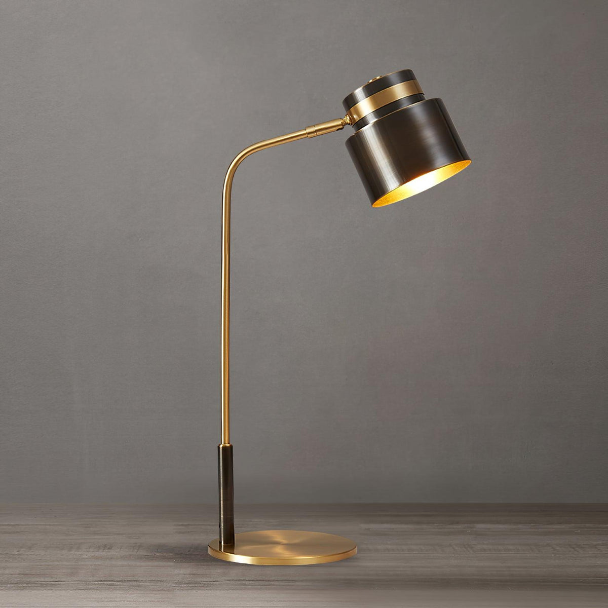 Zorase Brass Industrial Table Lamp