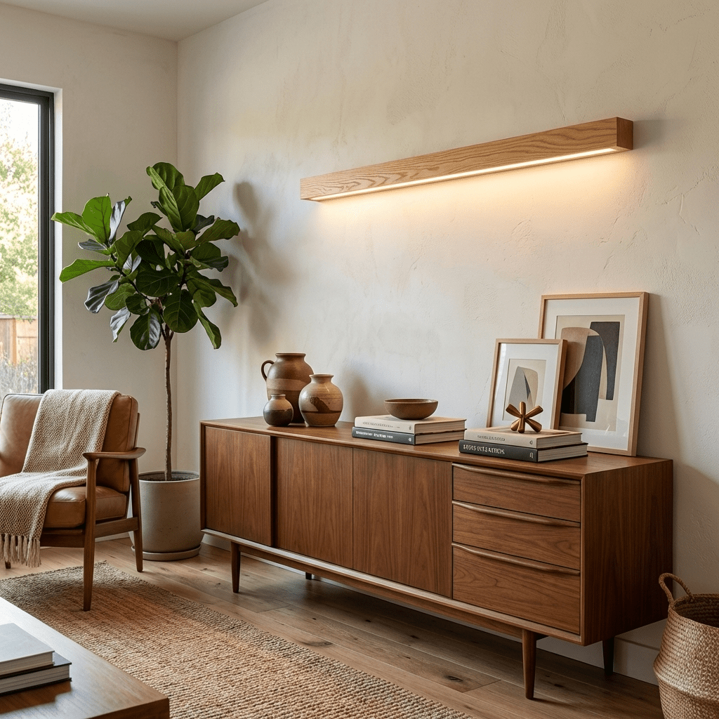 Fepia Linear Wood Indoor Wall Light