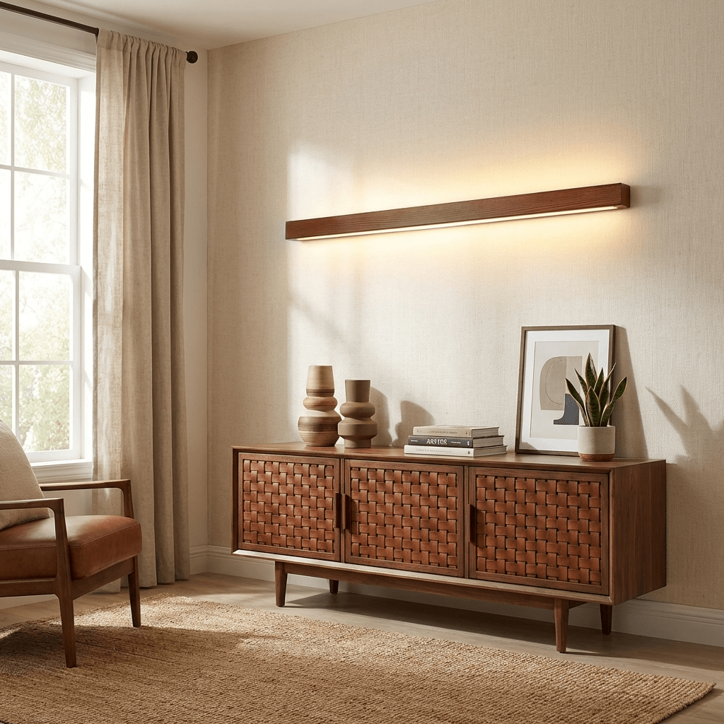 Fepia Linear Wood Indoor Wall Light