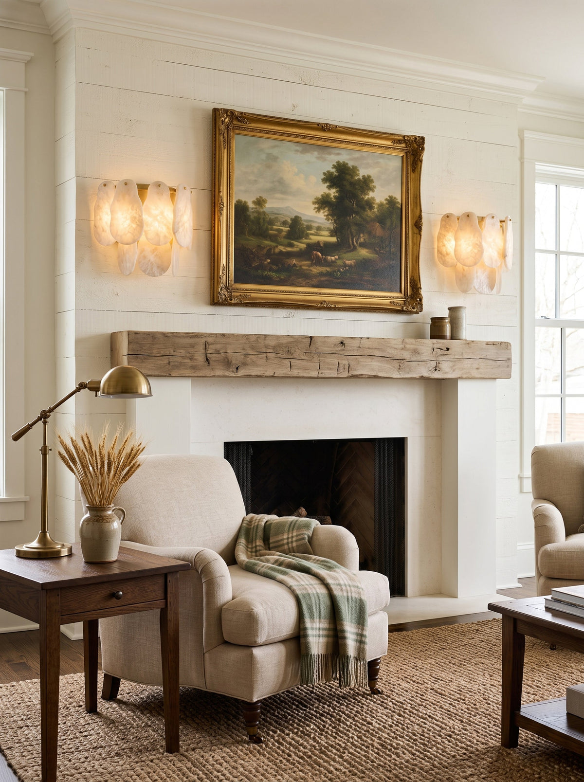 Quenstone Irregular Alabaster Wall Sconce