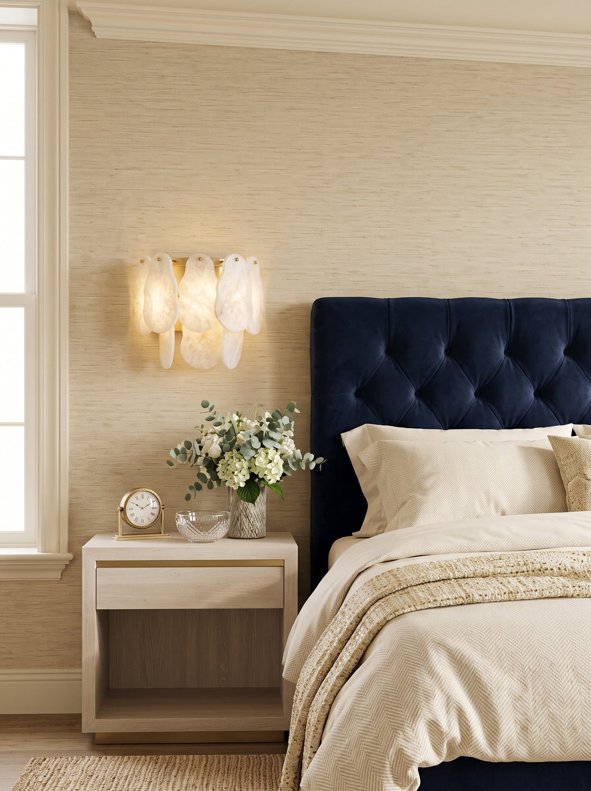 Quenstone Irregular Alabaster Wall Sconce