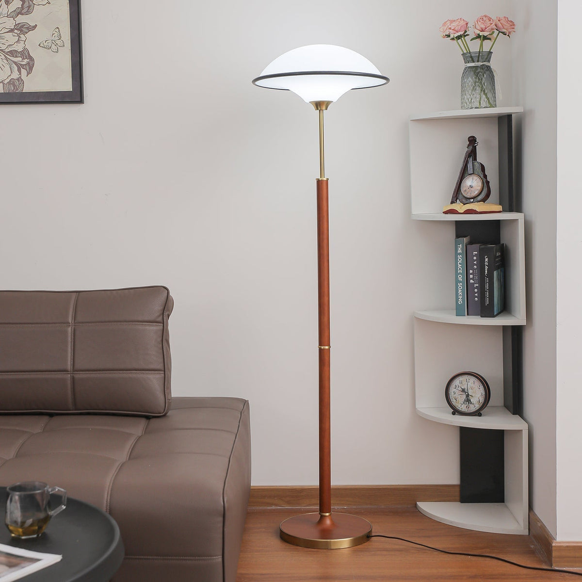 Astralis Wood Art Deco Floor Lamp