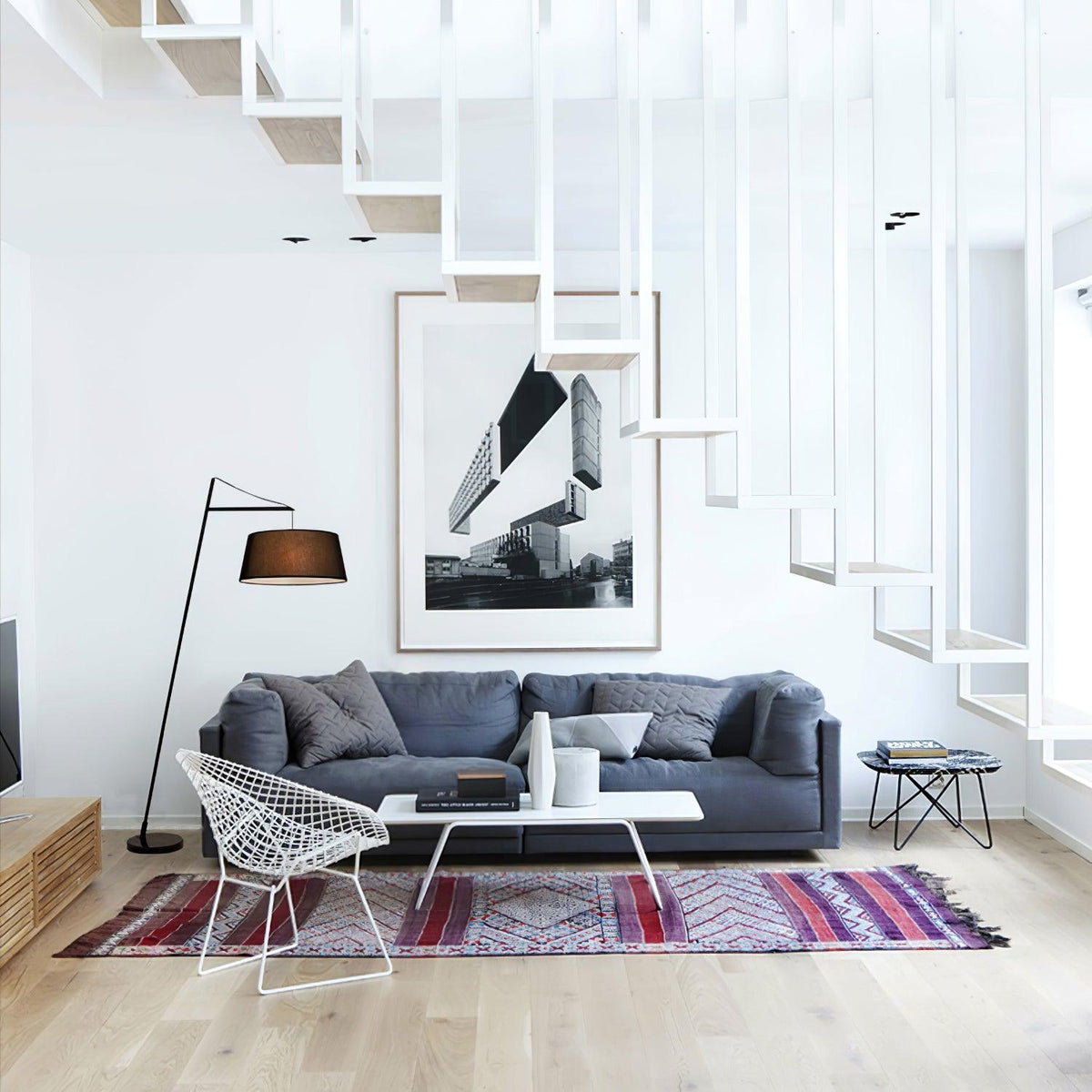 Votalyra Modern Fabric Floor Lamp