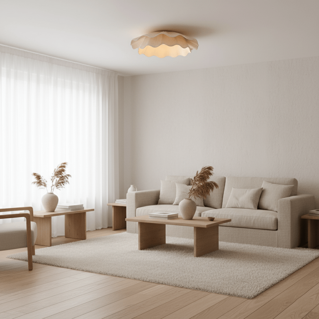 Yiuma Fabric Wave Flush Mount Ceiling Light