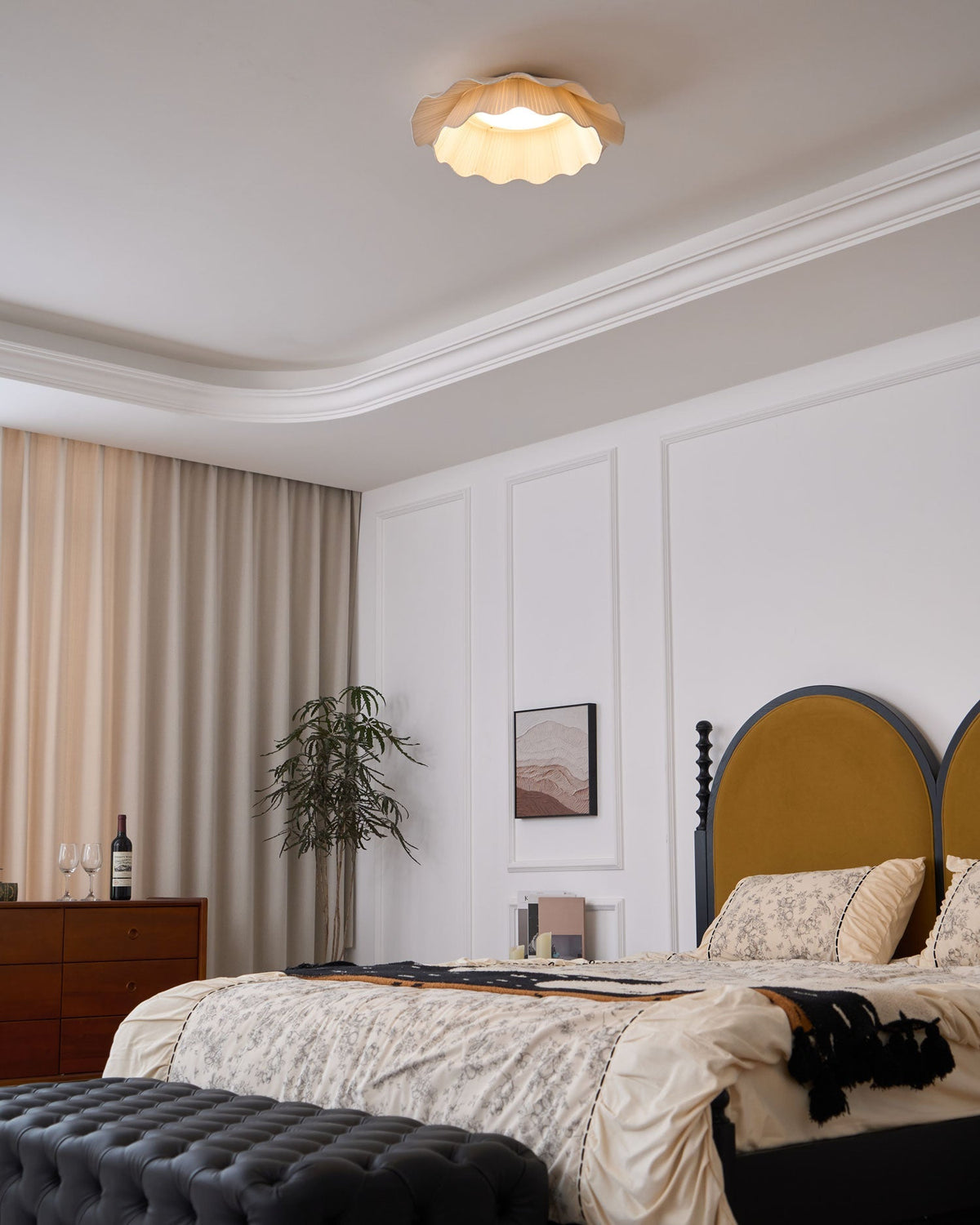 Yiuma Fabric Wave Flush Mount Ceiling Light