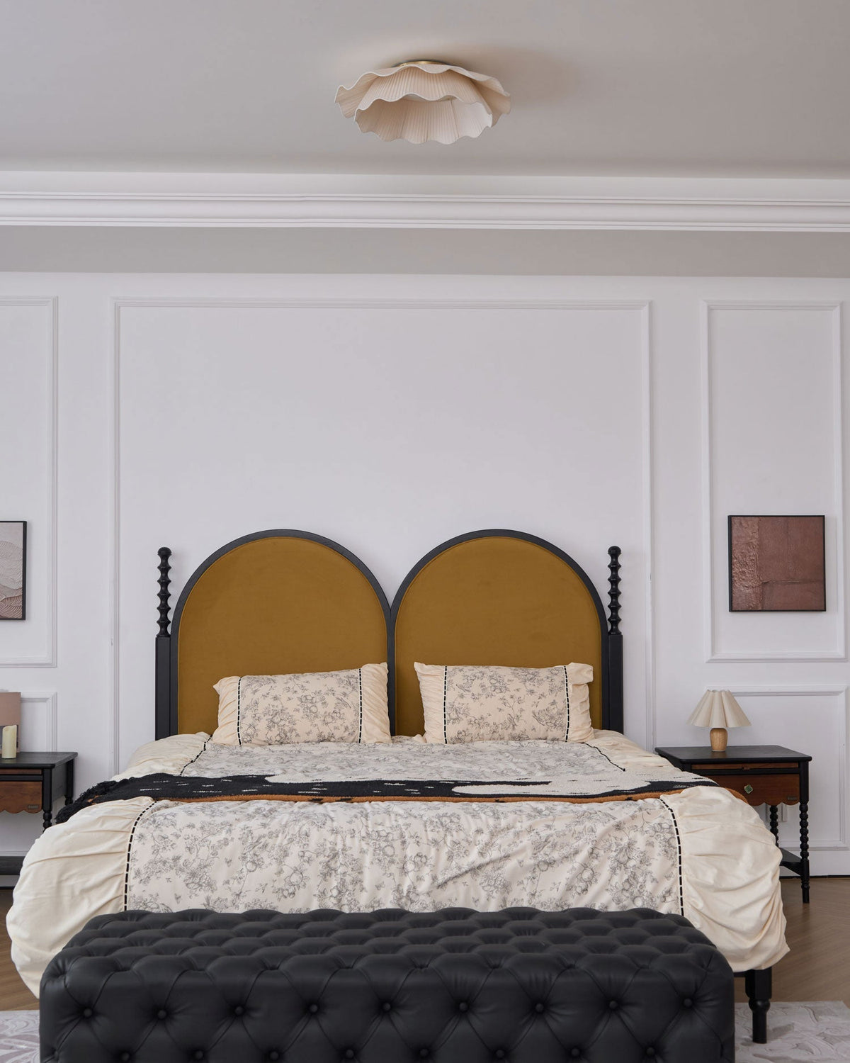 Yiuma Fabric Wave Flush Mount Ceiling Light