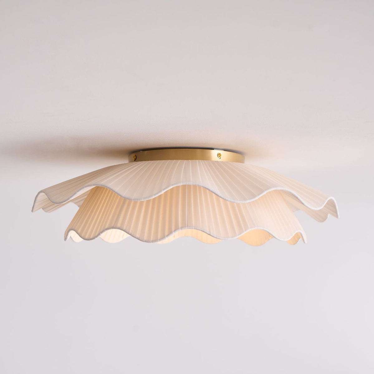 Carielle Fabric Wave Ceiling Light Brass