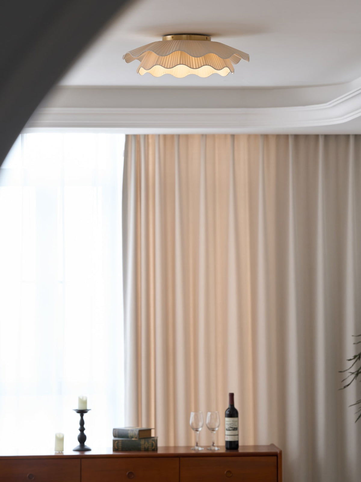 Yiuma Fabric Wave Flush Mount Ceiling Light