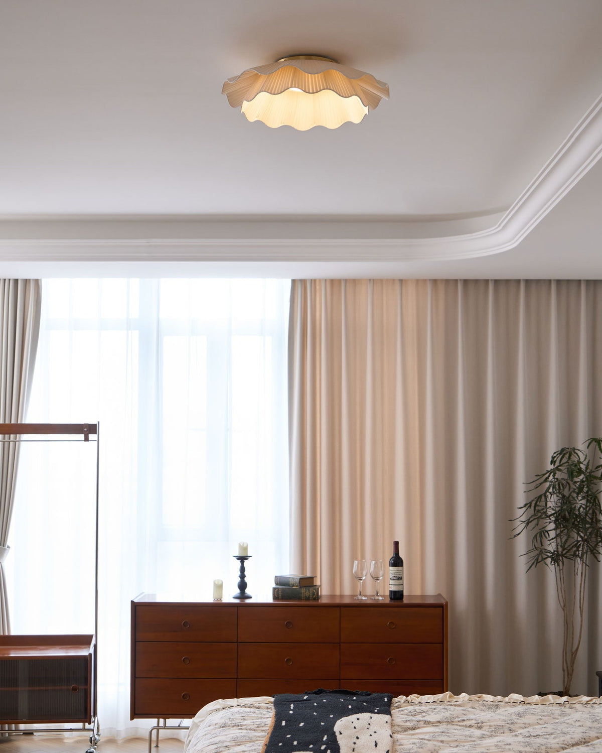 Yiuma Fabric Wave Flush Mount Ceiling Light