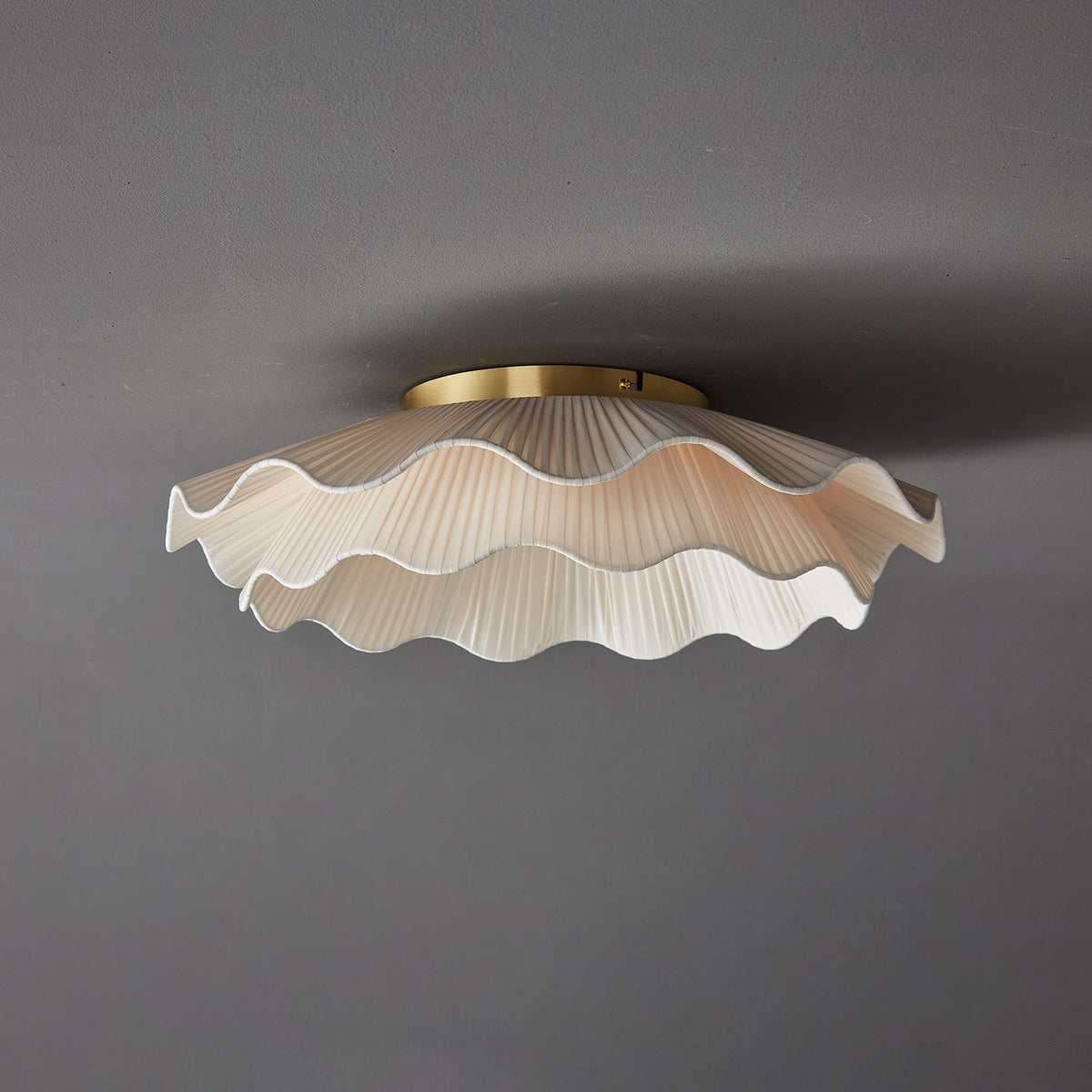 Carielle Fabric Wave Ceiling Light Brass