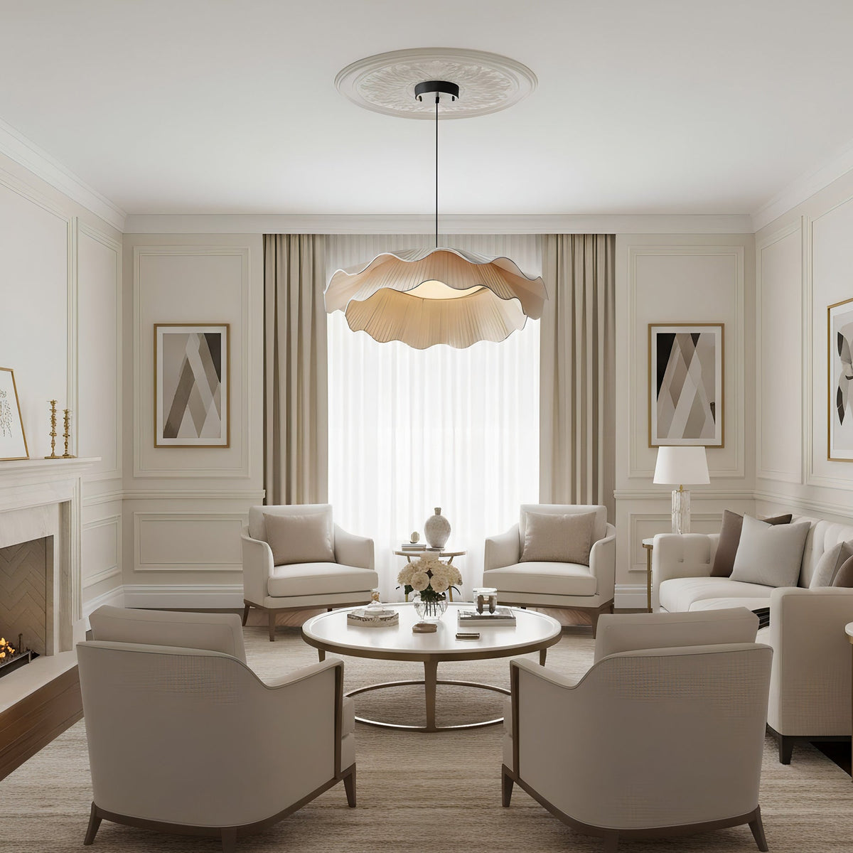 Zaeva Fabric Wave Pendant Light
