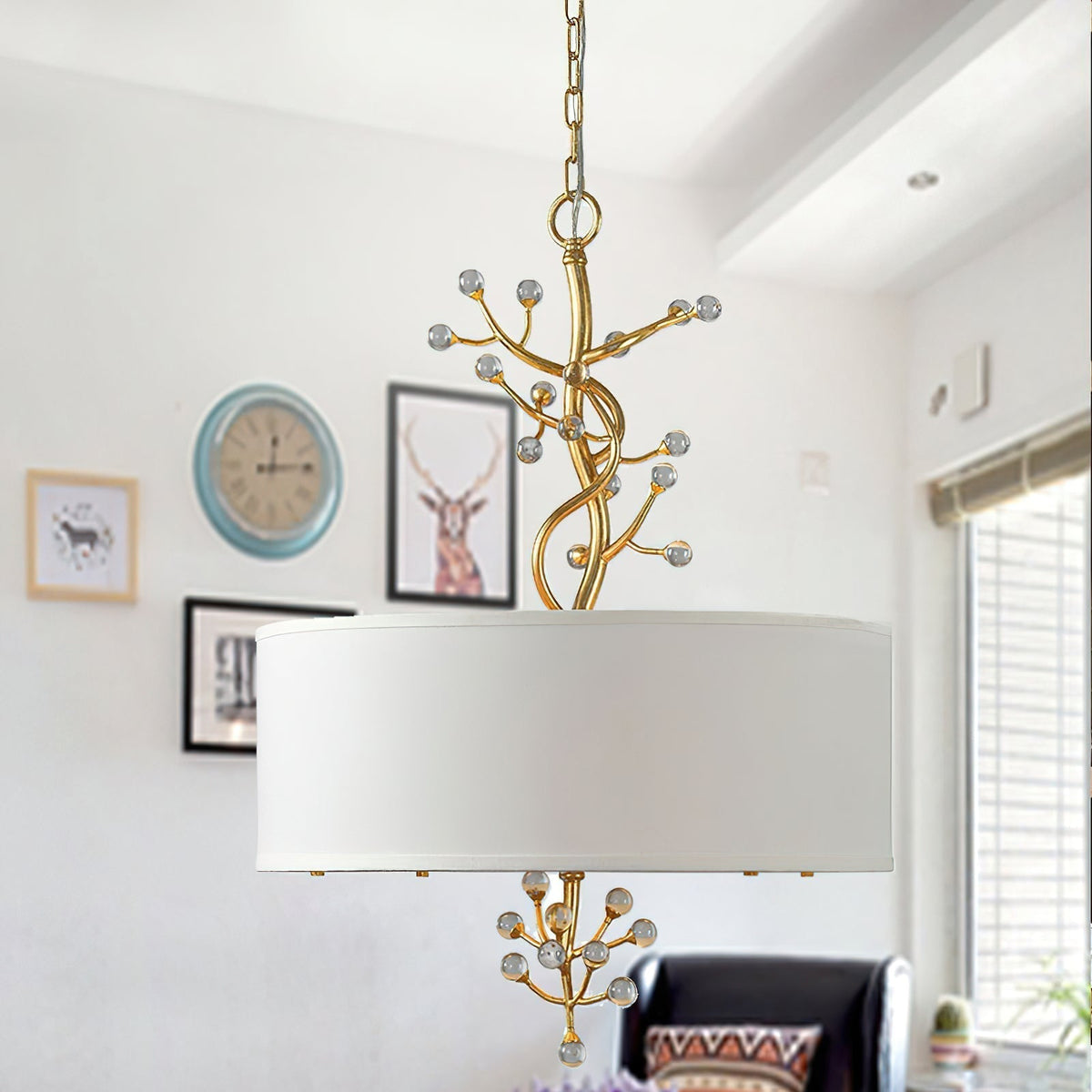 Asbury Individual Creativity Crystal Fabric Pendant Lamp