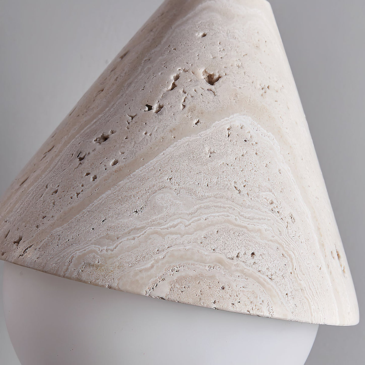 Valaliella Cone Hemisphere Travertine Pendant Light