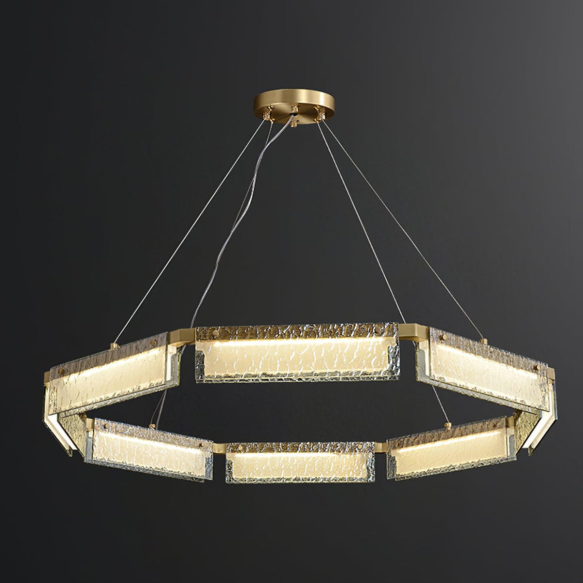 Hexa Luxury Glass LED Chandelier