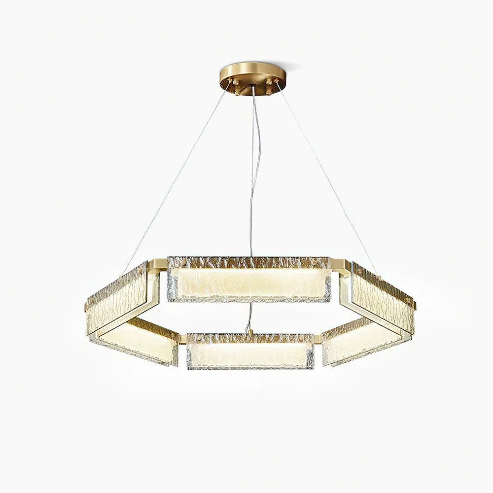 Hexa Luxury Glass LED Chandelier