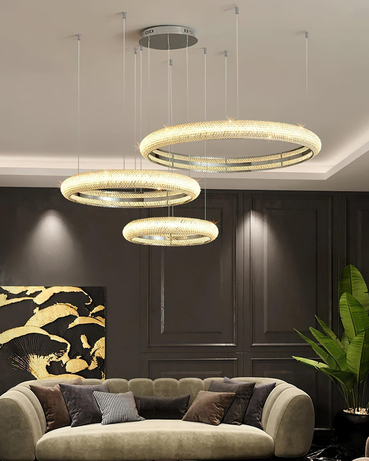 Vazorora Modern Minimalist Ring Crystal Chandelier