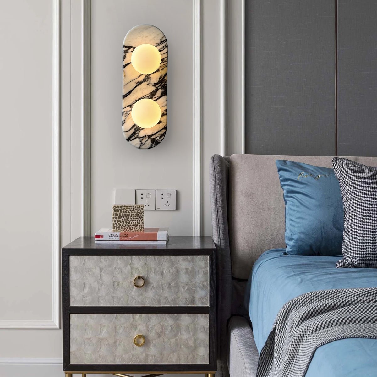 Eirenise Elegance Unique Glass Marble Wall Lamp