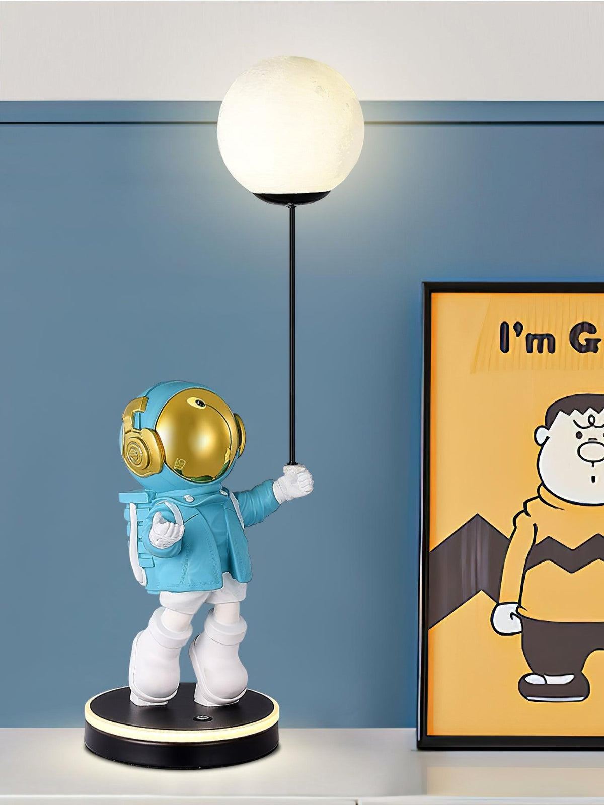 Stellar Astronaut and Planet Lamp