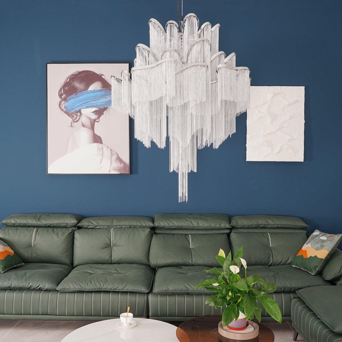 Lustra Pendant Lamp Stream Chain Nickel