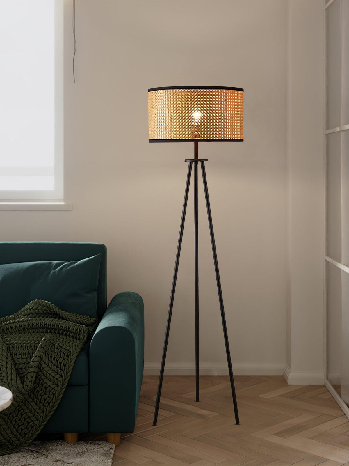 Trio Vintage Bamboo Floor Lamp