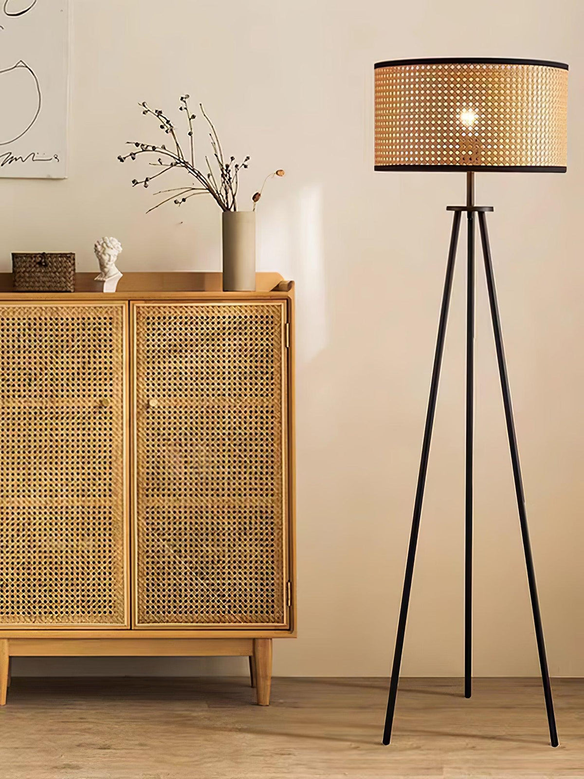 Trio Vintage Bamboo Floor Lamp