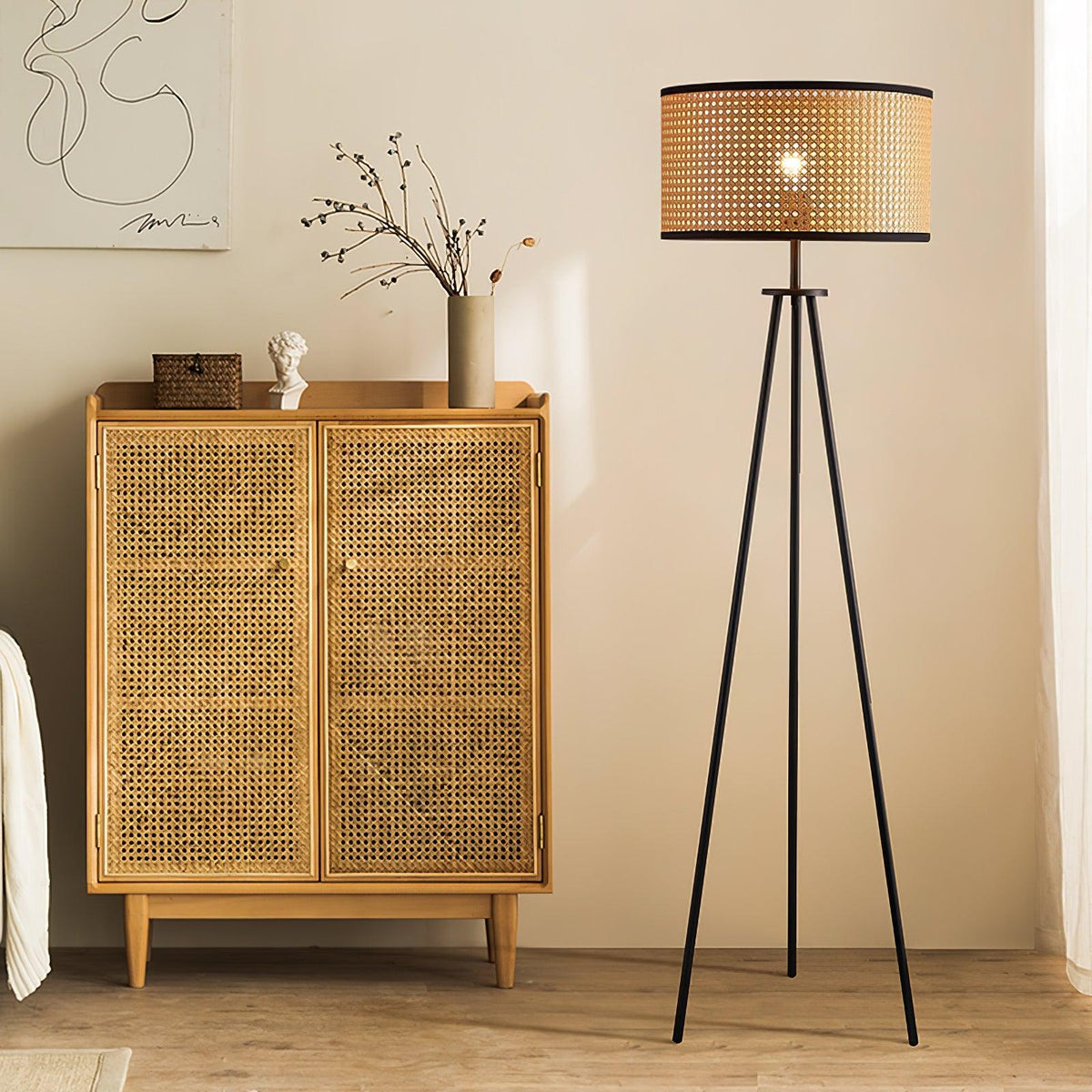 Trio Vintage Bamboo Floor Lamp