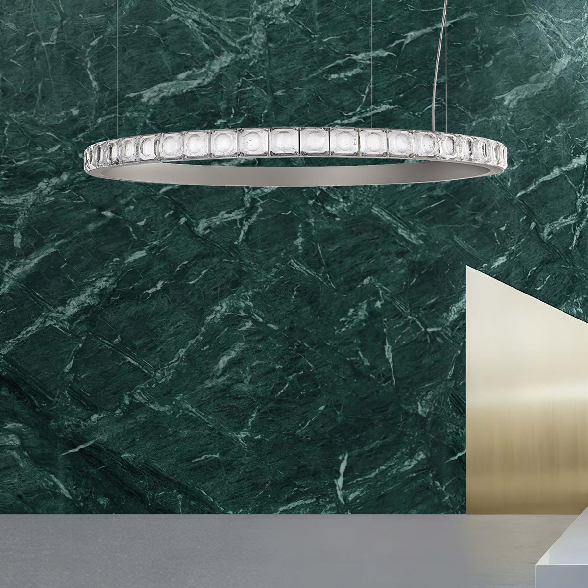 Avzorion Modern Minimalist Ring Glass Chandelier