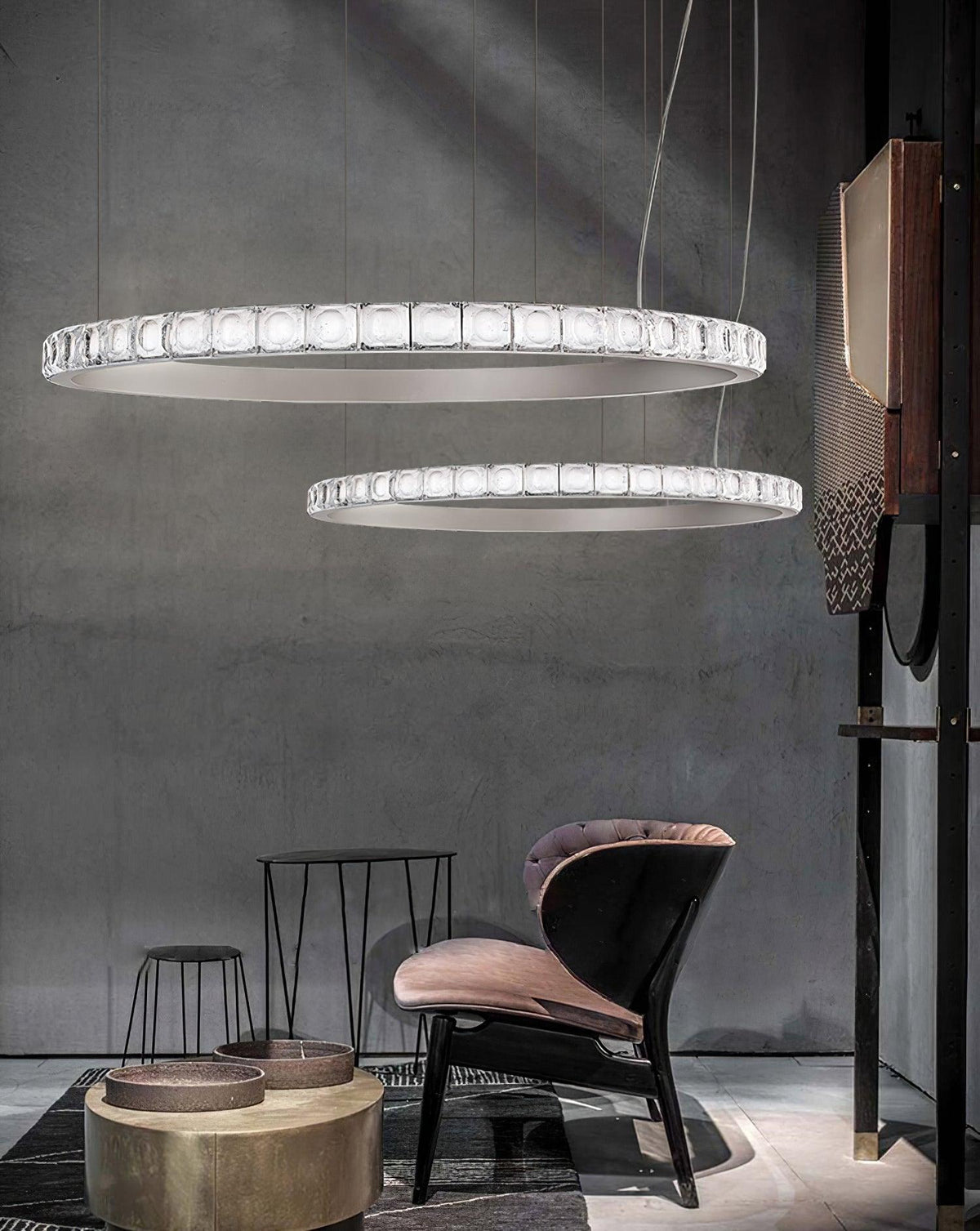 Avzorion Modern Minimalist Ring Glass Chandelier