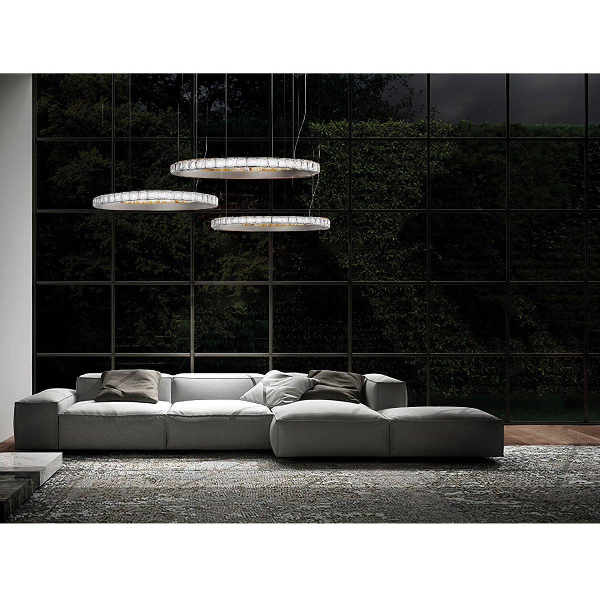 Avzorion Modern Minimalist Ring Glass Chandelier