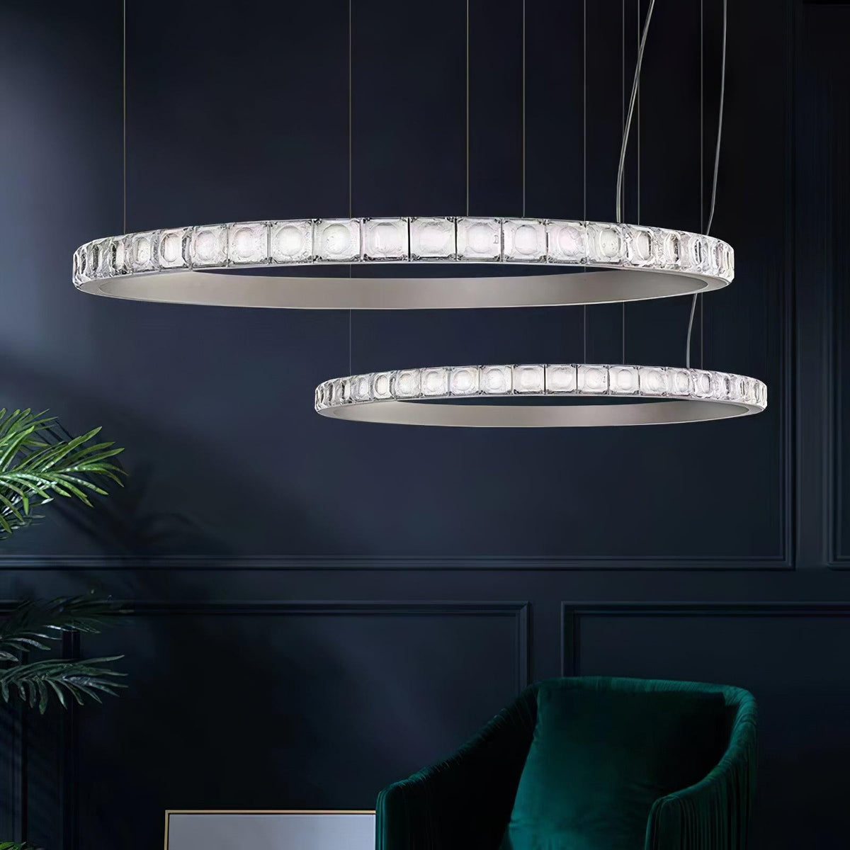 Avzorion Modern Minimalist Ring Glass Chandelier