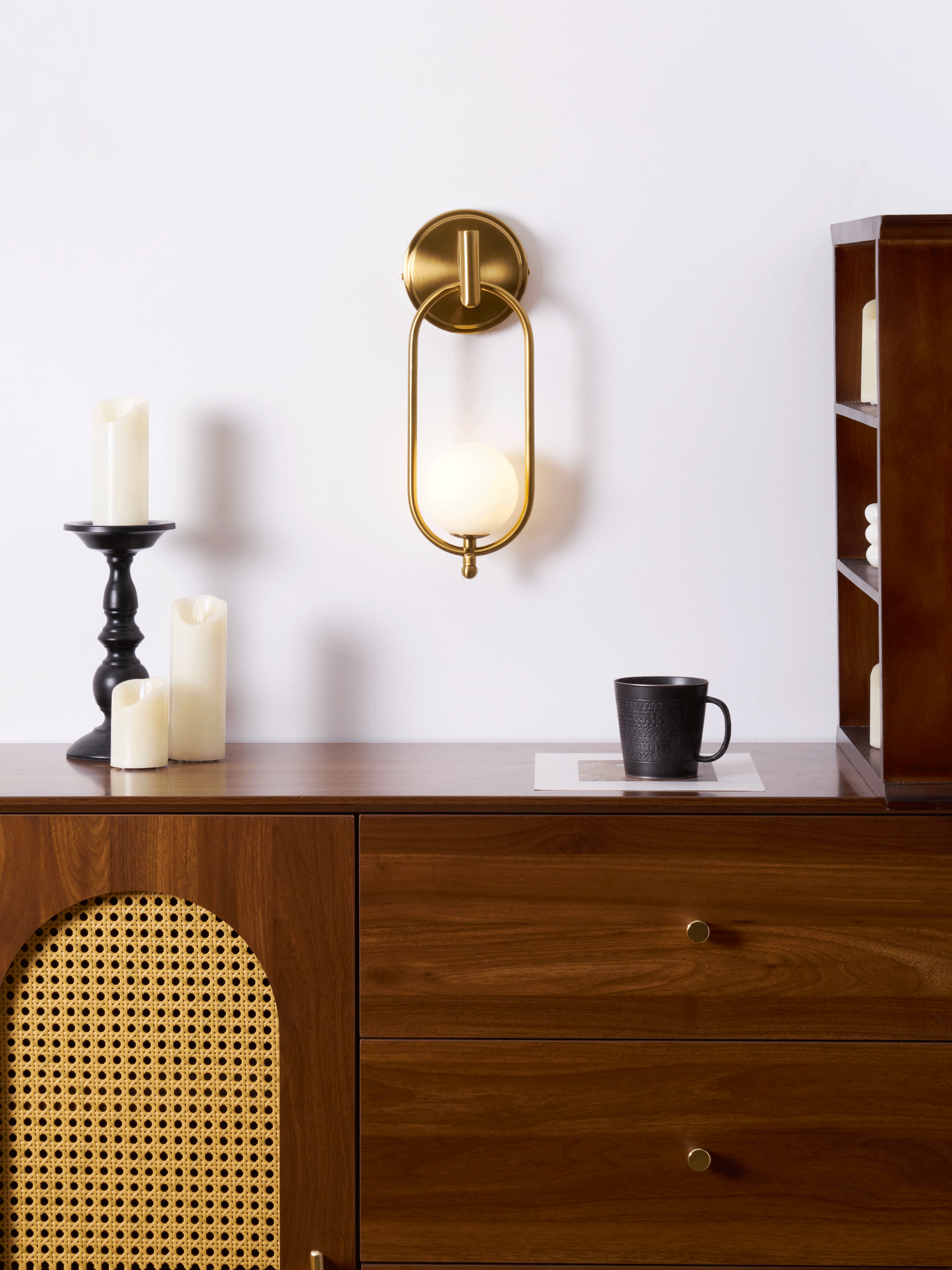 Cumirisra Modern Minimalist Brass Glass Wall Light