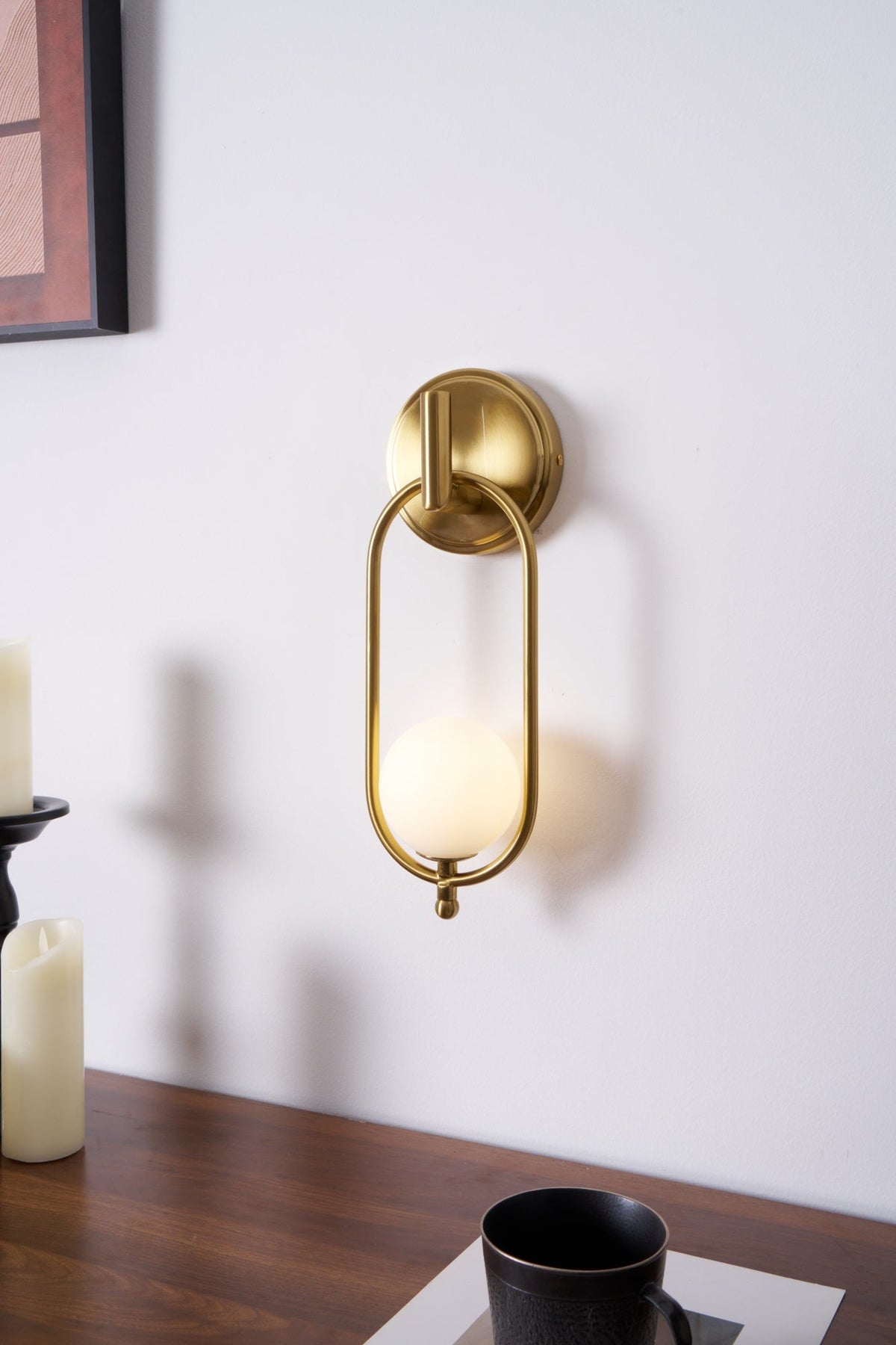 Cumirisra Modern Minimalist Brass Glass Wall Light