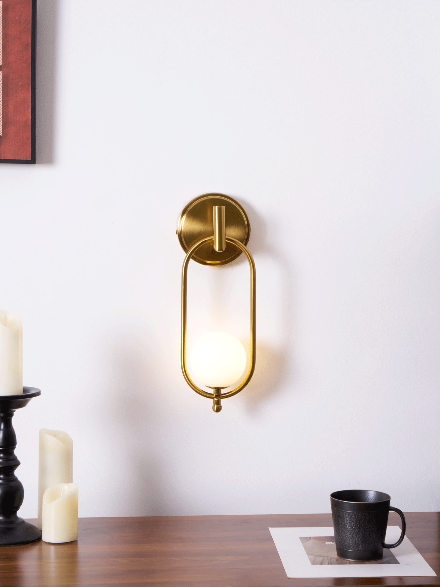 Cumirisra Modern Minimalist Brass Glass Wall Light