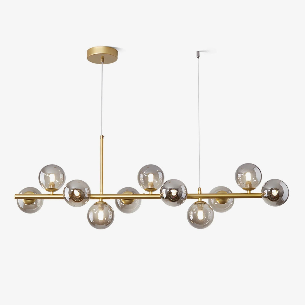 Lioroora Chandelier Glass Globe Gold 12-Light