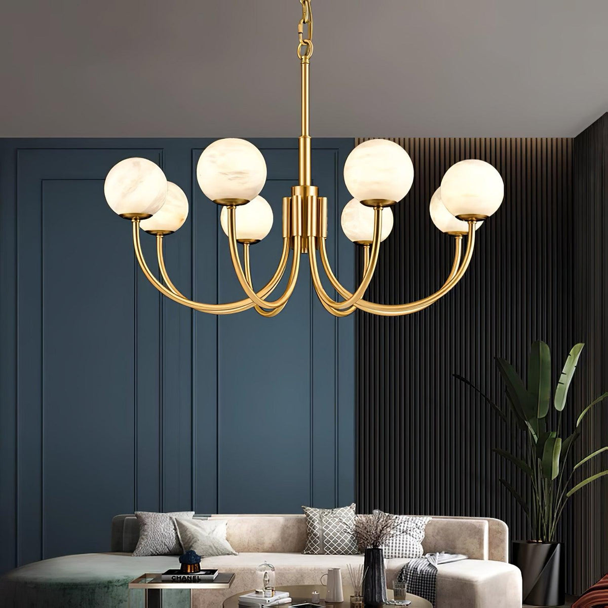 Alira Vintage Alabaster Chandelier Light